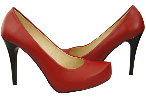 Dámská obuv Červené lodičky Stiletto z přírodní kůže 205 ElitaBut