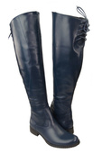 Dámské boty Navy blue Musketeers svršky nad kolena Natural leather 121 ElitaBut