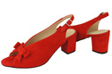 Dámská obuv Červené semišové kožené sandály 148 ElitaBut