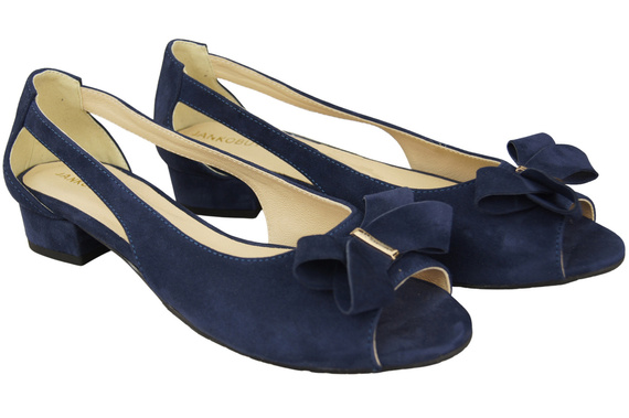 Dámské sandály Navy Blue Natural Suede Leather 994 s kombinací stylu a pohodlí ElitaBut