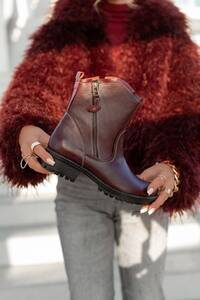 Dámská obuv Boty z přírodní kůže Maroon 122 ElitaBut