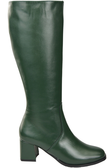 Pohodlné dámské boty Emerald Green s nízkým podpatkem Natural Leather 212 ElitaBut
