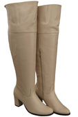 Dámské kozačky Cappuccino Bright Musketeers High over the knee natural leather 190 ElitaBut