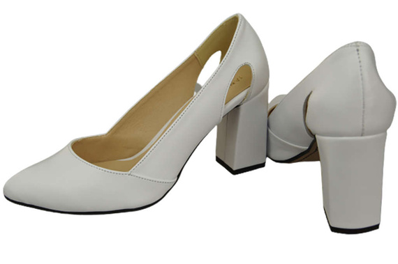 Dámská obuv White Natural Leather pumps 184 ElitaBut