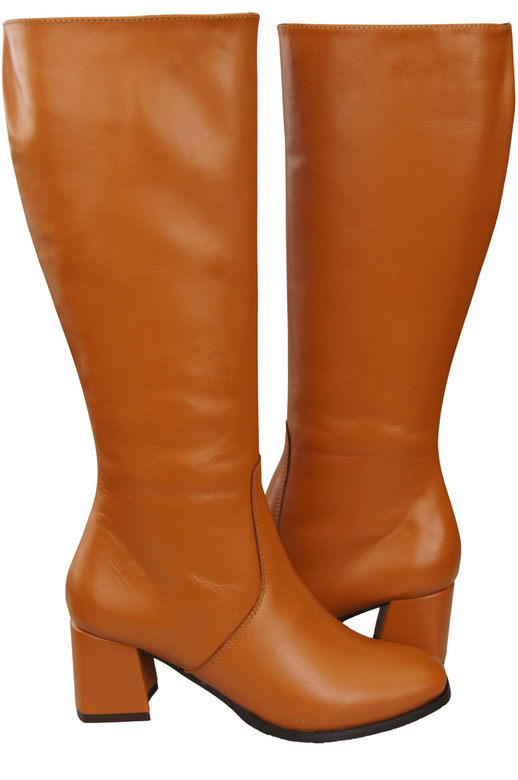 Pohodlné dámské boty na nízkém podpatku z přírodní kůže 212 ElitaBut