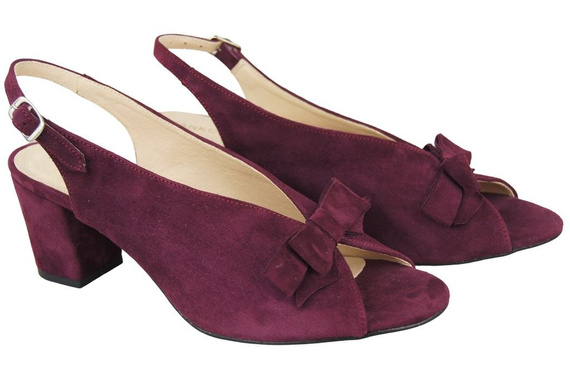 Dámská obuv Sandály Maroon Natural Leather Suede 148 ElitaBut
