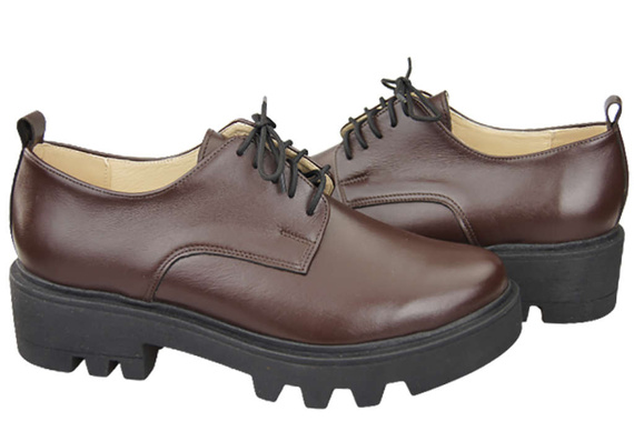 Obuv Dámské šněrovací boty Chocolate Leather Natural 180 ElitaBut