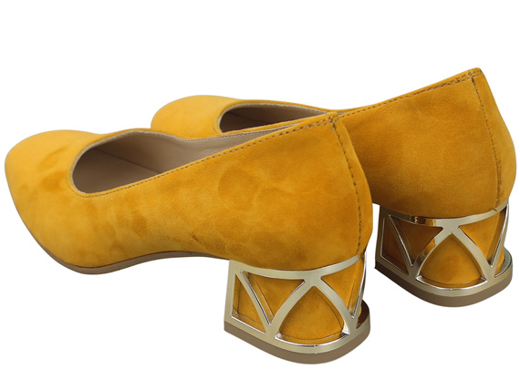 Pohodlné dámské boty Mango lodičky s ozdobným podpatkem Přírodní semišová kůže 219 Od ElitaBut