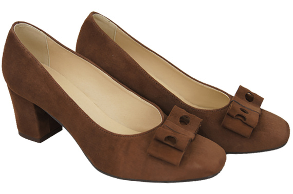 Dámská obuv Hnědé semišové lodičky 163 ElitaBut