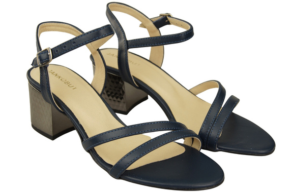 Dámská obuv Navy Blue Natural Leather 197 Smyslně odhalující sandály ElitaBut