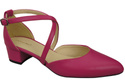 Dámské Sandály Kožené Purpurový s Pásky na Nízkém Podpatku 223 ElitaBut
