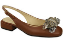 Dámská obuv Hnědé sandály s krystaly Přírodní kůže 215 ElitaBut