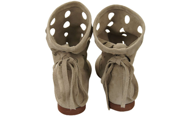 Obuv Dámské kozačky z přírodní kůže Velour Beige 160 ElitaBut