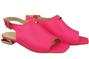 Pohodlné dámské sandály Neon Pink Flat Gold Heel Natural Leather 207 ElitaBut