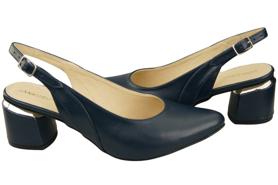 Dámská obuv Navy Blue Sandals Natural Leather 196 ElitaBut
