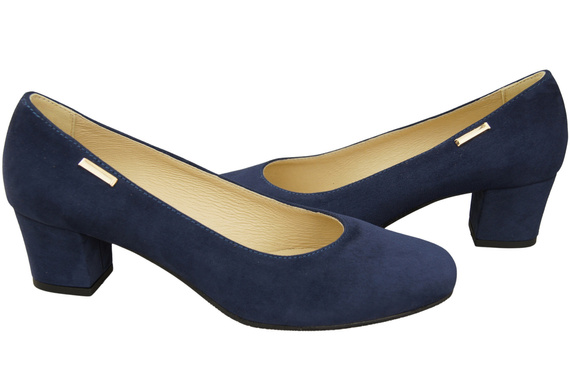 Pohodlná dámská obuv Navy Blue Suede Leather 172 od ElitaBut