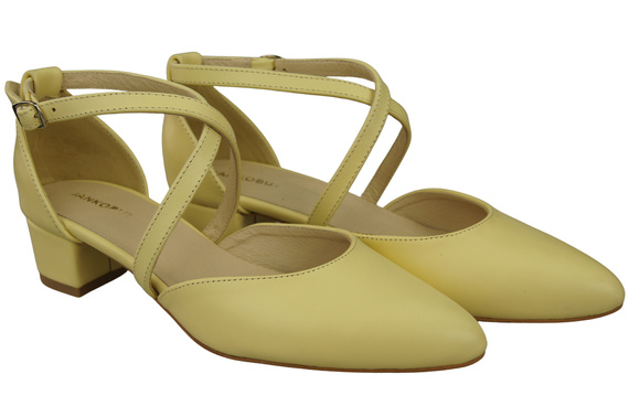 Dámské Sandály Kožené Banán s Pásky na Nízkém Podpatku 223 ElitaBut