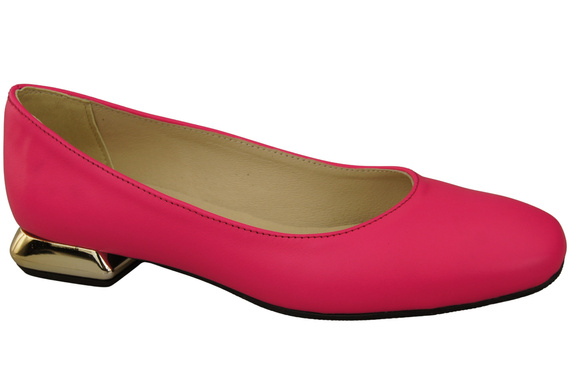 Dámské lodičky Dámské lodičky neonově růžové s ozdobným podpatkem Přírodní kůže 209 ElitaBut