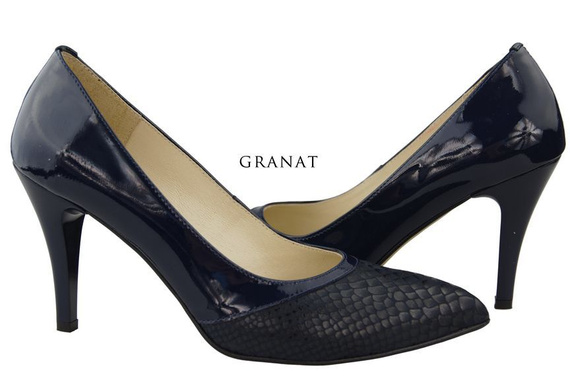 Dámská obuv Dámské lodičky s motivem šupin Přírodní kůže Námořnická modrá 951 ElitaBut