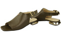 Pohodlné dámské sandály Olive Flat Gold Heel Natural Leather 207 ElitaBut