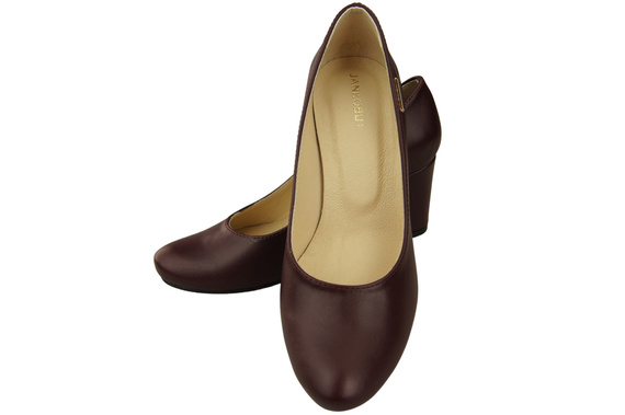 Dámské boty Classic Maroon Natural Leather Almond Nose pumps 201 ElitaBut