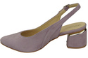 Dámské sandály z přírodní semišové kůže Lilac Elegance and Comfort 196 From ElitaBut