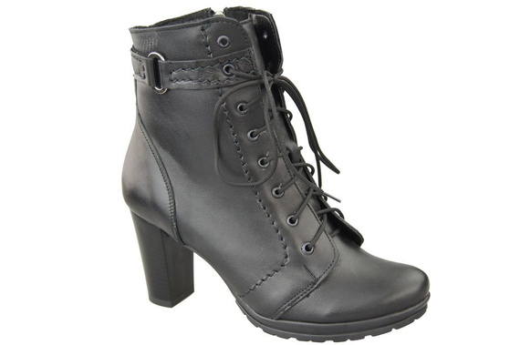 Dámská obuv Přírodní kožené boty Black 1012 ElitaBut