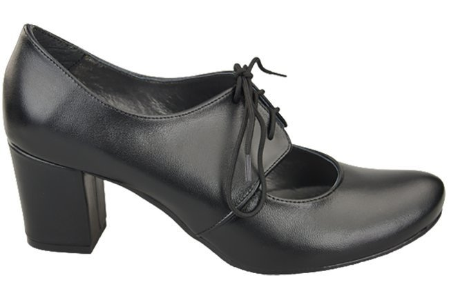 Obuv Dámské polobotky z přírodní kůže Černá 161 ElitaBut