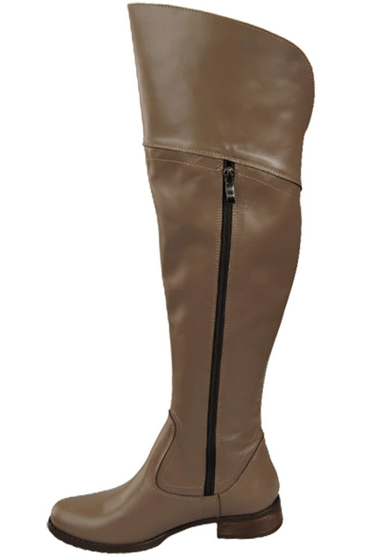 Dámské boty Cappuccino Dark Musketeers High over the knee natural leather 638 ElitaBut