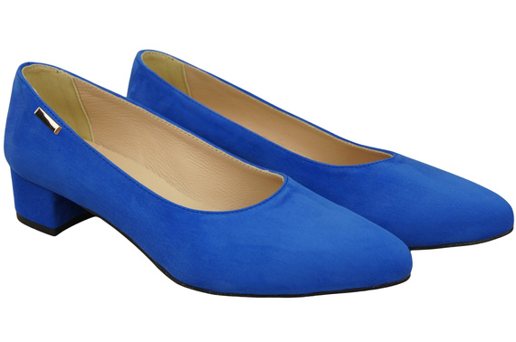 Pohodlná azurová dámská obuv z přírodní semišové kůže 220 od ElitaBut