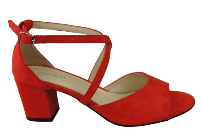 Dámská obuv Červené semišové kožené sandály 111 ElitaBut