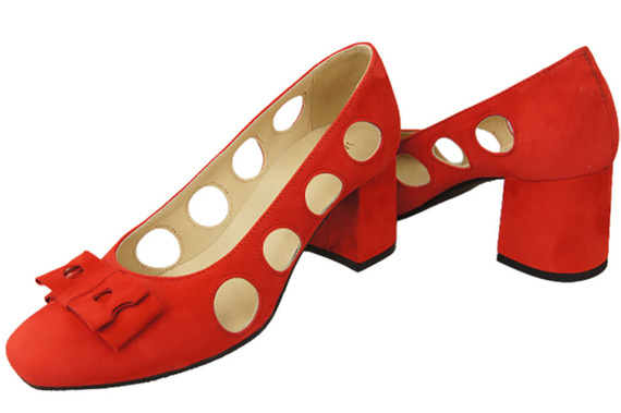 Dámská obuv Červené semišové kožené lodičky 182 ElitaBut