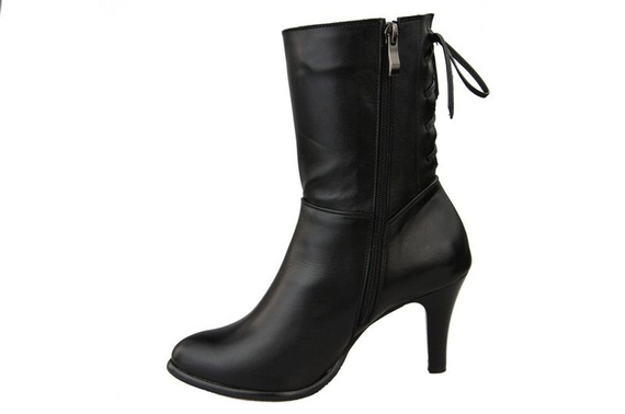 Obuv Zimní dámské boty z přírodní kůže Černá 978 Z ElitaBut