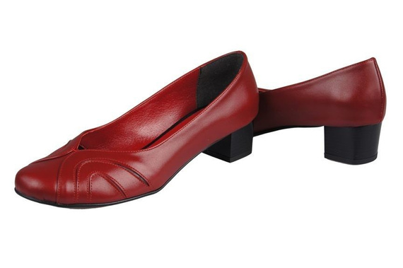 Dámská obuv Dámské lodičky z přírodní kůže Červená 786 ElitaBut