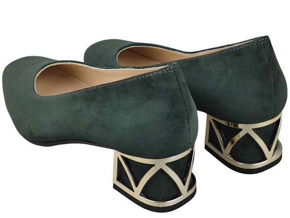 Pohodlné dámské boty Grafit lodičky s ozdobným podpatkem Přírodní semišová kůže 219 Od ElitaBut