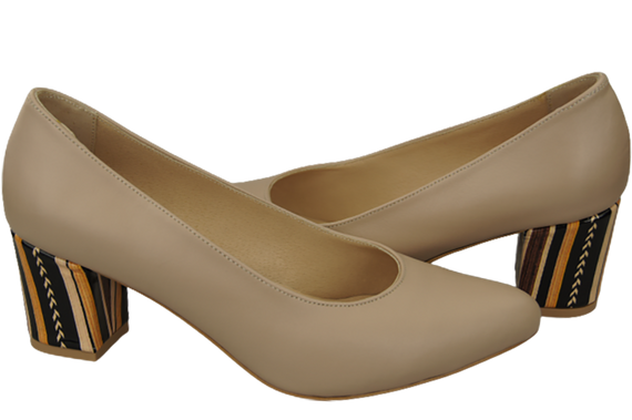 Dámské boty Cappuccino Lico Přírodní kůže s ozdobným podpatkem 158 ElitaBut