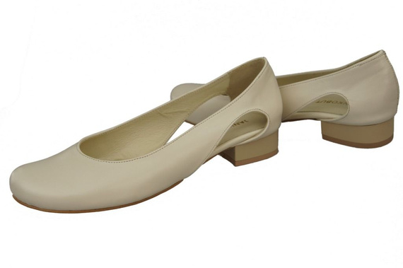 Dámské baletní boty Beige natural leather 103 ElitaBut