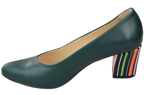 Dámská obuv Obuv Malachite z přírodní kůže s ozdobným podpatkem 158 ElitaBut