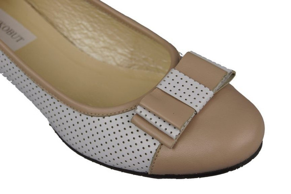 Dámská obuv Dámské lodičky z přírodní kůže White cappuccino 732 ElitaBut