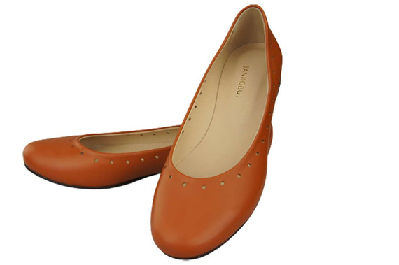 Dámské pohodlné baleríny z přírodní kůže Červená 162 ElitaBut