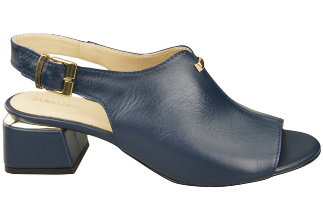 Dámská obuv Sandály Navy blue gold buckle Natural leather 198 ElitaBut
