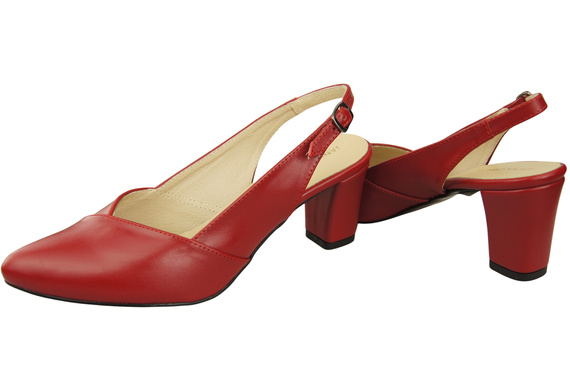 Dámská obuv Červené sandály na podpatku Přírodní kůže 217 ElitaBut
