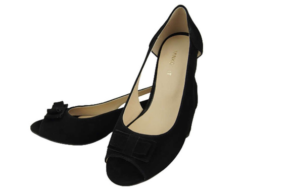 Dámská obuv Černé semišové sandály z přírodní kůže 145 Z ElitaBut