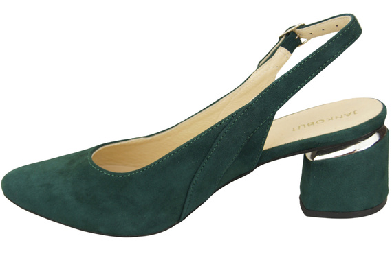 Dámské sandály z přírodní semišové kůže Zelená Elegance a pohodlí 196 Od ElitaBut