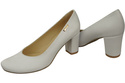 Dámské boty Classic White Natural Leather Almond Nose pumps 201 ElitaBut