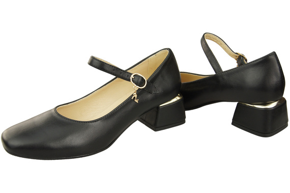 Dámská obuv Černé páskové lodičky Přírodní kůže 202 ElitaBut