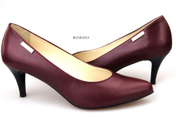 Dámská obuv Dámské lodičky z přírodní kůže Maroon 825 ElitaBut