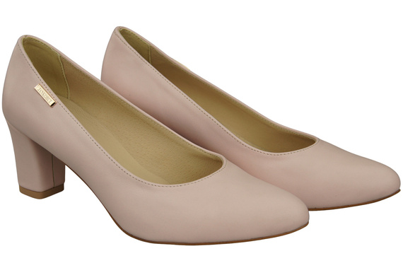 Klasické hladké boty Dámské lodičky Powder Pink in Natural Leather 213 ElitaBut