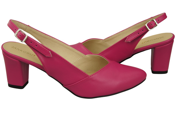 Dámská obuv Fialové sandály na podpatku Přírodní kůže 217 ElitaBut