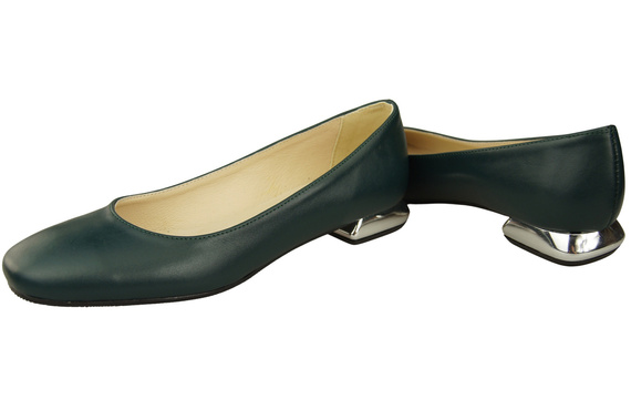 Ploché dámské boty Malachite lodičky Ozdobný podpatek Přírodní kůže 209 ElitaBut